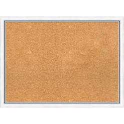 Amanti Art 30"x22" Morgan Wood Framed Cork Bulletin Board - White/Blue -Amanti Art Shop GUEST ceab9d77 0617 4e2c 999d 4a884ab27744