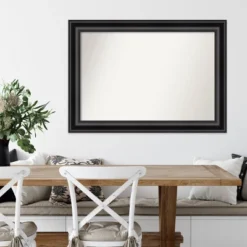 42" X 30" Non-Beveled Grand Black Wall Mirror - Amanti Art -Amanti Art Shop GUEST cf4f0d7b 6374 4bc0 8f33 922059188995