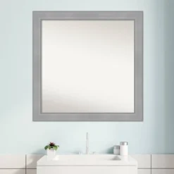 30" X 30" Non-Beveled Vista Brushed Nickel Bathroom Wall Mirror - Amanti Art -Amanti Art Shop GUEST cf597dca 292a 4d38 bbe4 d89100855208