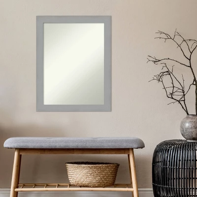 Amanti Art Brushed Nickel 22" x 28" Non-Beveled Wall Mirror 8 Amanti Art Brushed Nickel 22" x 28" Non-Beveled Wall Mirror - Image 6