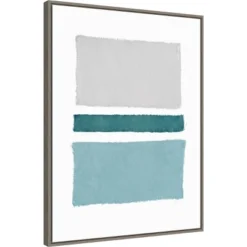 Amanti Art Painted Weaving V Blue Green by Piper Rhue Framed Canvas Wall Art