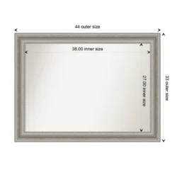 44" X 33" Non-Beveled Parlor Silver Wall Mirror - Amanti Art: Modern Rectangle, Polystyrene Frame, Includes Mount Hardware -Amanti Art Shop GUEST d03234b1 0b70 43b0 9e36 6ab209ecc2e1