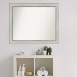 Amanti Art Flair Patina Silver Non-Beveled Bathroom Wall Mirror, 32 x 26 -Amanti Art Shop GUEST d035332c fd0c 4eb6 8b7f ae371e867bcd