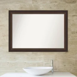 Amanti Art Lara Bronze Wood Wall Mirror - 41" x 29" Non-Beveled -Amanti Art Shop GUEST d0381f17 2ade 4c64 9f63 f463c1c5f6ce