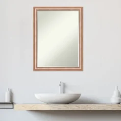 Amanti Art Harmony Rose Gold Petite Bevel Wood Bathroom Wall Mirror (26.5 x 20.5 In.) -Amanti Art Shop GUEST d09c9c2a a85e 4adb b318 33f8556b2227