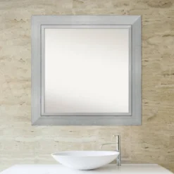 Amanti Art 33" x 33" Romano Silver Wood Bathroom Wall Mirror -Amanti Art Shop GUEST d0a03c24 2c6a 451c 9dd8 c3d91f930336