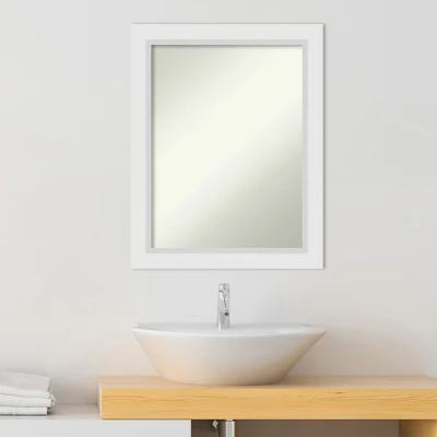 Amanti Art Blanco White Geometric Wood Bathroom Wall Mirror 7 Amanti Art Blanco White Geometric Wood Bathroom Wall Mirror - Image 5