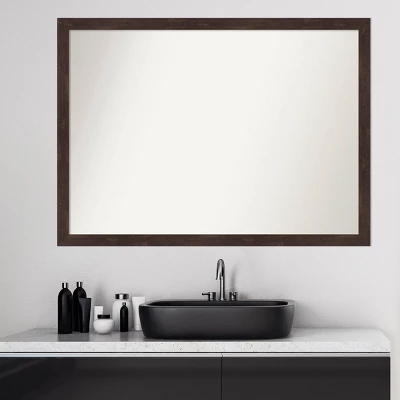 Amanti Art Fresco Dark Walnut 41" x 30" Wood Framed Bathroom Wall Mirror 9 Amanti Art Fresco Dark Walnut 41" x 30" Wood Framed Bathroom Wall Mirror - Image 7