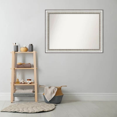 Amanti Art Salon Silver Non-Beveled Bathroom Wall Mirror - 43" x 32" 9 Amanti Art Salon Silver Non-Beveled Bathroom Wall Mirror - 43" x 32" - Image 7