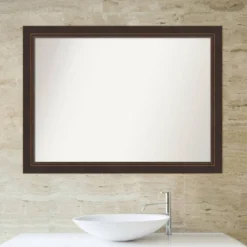 Amanti Art Lara Bronze Wood Bathroom Wall Mirror - 43" x 32" -Amanti Art Shop GUEST d17d66e7 ab7c 4bca 8e25 6dc2122c89f9