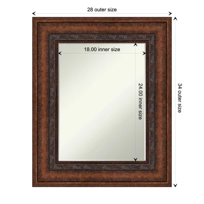 Amanti Art Decorative Bronze Petite Bevel Bathroom Wall Mirror, 33.5 x 27.5 5 Amanti Art Decorative Bronze Petite Bevel Bathroom Wall Mirror, 33.5 x 27.5 - Image 3