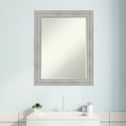 Amanti Art Rustic White Wash Petite Bevel Wood Bathroom Mirror (28.5 x 22.5) -Amanti Art Shop GUEST d1fba6ae 6ea6 4767 904e d57224970623