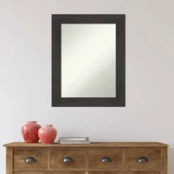 Amanti Art Rustic Plank Espresso Bathroom Wall Mirror - 24" x 30" -Amanti Art Shop GUEST d25c2c07 c77e 49d5 8b30 273e7d28470e