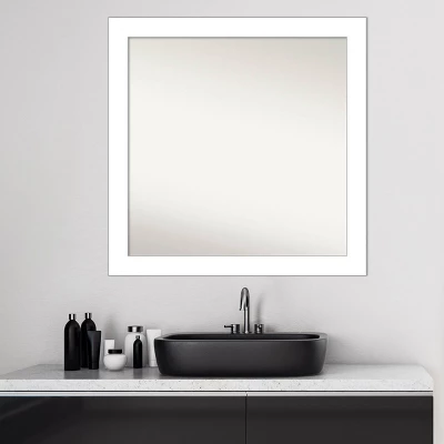 Amanti Art Wedge White 30" x 30" Non-Beveled Bathroom Wall Mirror 9 Amanti Art Wedge White 30" x 30" Non-Beveled Bathroom Wall Mirror - Image 7