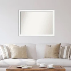 41" X 30" Non-Beveled Cabinet White Narrow Wall Mirror - Amanti Art -Amanti Art Shop GUEST d384d1ad f582 4fb5 9330 684b77df4cae