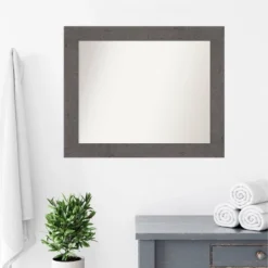 Amanti Art Rustic Plank Gray Non-Beveled Wall Mirror - 34" x 28" -Amanti Art Shop GUEST d3b6776a 8802 4ba9 a7a3 027e46f01d2e