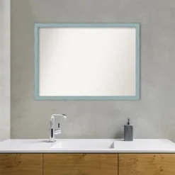 Amanti Art Sky Blue Rustic Wood Bathroom Wall Mirror - 40" x 29" -Amanti Art Shop GUEST d402c8bf e308 423c bc20 af81bab063a6