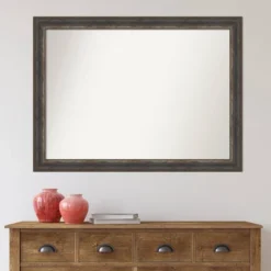 Amanti Art Alta Rustic Char Non-Beveled Wall Mirror, 43" x 32" -Amanti Art Shop GUEST d493322f cbfd 4a1a a7eb 10763e6214cb