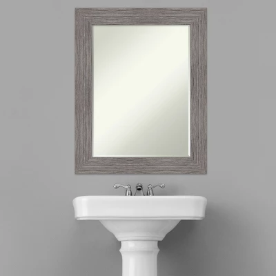 Amanti Art Pinstripe Plank Grey Petite Bevel Bathroom Wall Mirror, 29.5 x 23.5 In. 7 Amanti Art Pinstripe Plank Grey Petite Bevel Bathroom Wall Mirror, 29.5 x 23.5 In. - Image 5