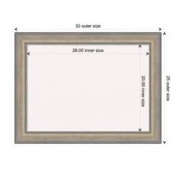 Amanti Art Fleur Champagne Silver 33"x25" Wood Framed White Cork Board -Amanti Art Shop GUEST d534a73c a842 433b b30b 68507e8468c0