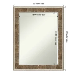 Amanti Art Farmhouse Brown Narrow Petite Bevel Wood Bathroom Mirror - 28.75 x 22.75 -Amanti Art Shop GUEST d66cab4d b8c0 420f 84ee e458fd295e17