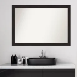 Amanti Art Furniture Narrow Espresso Brown Bathroom Wall Mirror - 40" x 28" -Amanti Art Shop GUEST d68f7082 db18 49d4 9628 12b239ef7297