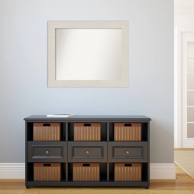 34" X 28" Non-Beveled Rustic Plank White Wall Mirror - Amanti Art 7 34" X 28" Non-Beveled Rustic Plank White Wall Mirror - Amanti Art - Image 5