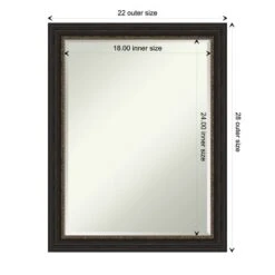 Amanti Art Accent Bronze Narrow Petite Beveled Bathroom Wall Mirror (27.5 x 21.5 In.) -Amanti Art Shop GUEST d743763d 9731 479d 8631 cfe3a2f133bf