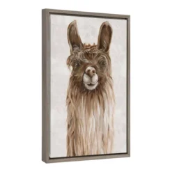 Amanti Art Suri Alpaca I Framed Canvas Wall Art (16" x 23")