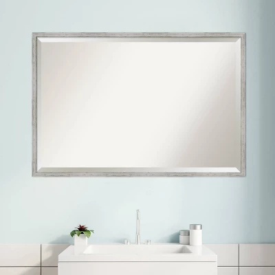 Amanti Art Shiplap White Narrow Framed Bathroom Vanity Wall Mirror - 37" x 25" 7 Amanti Art Shiplap White Narrow Framed Bathroom Vanity Wall Mirror - 37" x 25" - Image 5