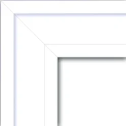 Amanti Art Craftsman White Petite Bevel Wood Bathroom Mirror (29 x 23 In.)