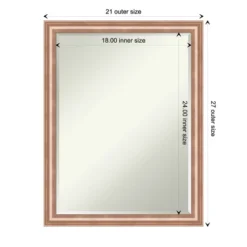 Amanti Art Harmony Rose Gold Petite Bevel Wood Bathroom Wall Mirror (26.5 x 20.5 In.) -Amanti Art Shop GUEST d8932cb2 420e 4166 9869 a4727b09edbe
