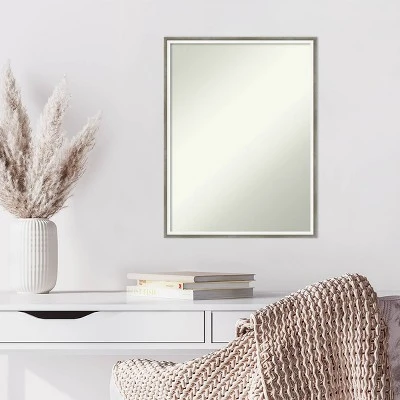 19" X 25" Non-Beveled Lucie Silver White Wood Wall Mirror - Amanti Art 7 19" X 25" Non-Beveled Lucie Silver White Wood Wall Mirror - Amanti Art - Image 5