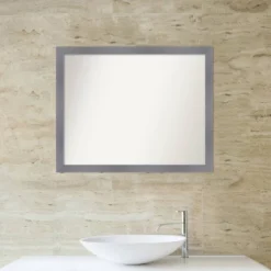 Amanti Art Edwin Gray Wood Bathroom Wall Mirror, 31" x 25" Non-Beveled 17 Amanti Art Edwin Gray Wood Bathroom Wall Mirror, 31" x 25" Non-Beveled -Amanti Art Shop GUEST d9747a26 76b7 47c0 bd42 2d60c0c15eef