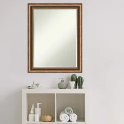 Amanti Art Manhattan Bronze Narrow Wood Bathroom Wall Mirror - 22 x 28 -Amanti Art Shop GUEST d9a31e47 58c5 48d0 8419 ba06725a442a