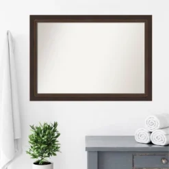 Amanti Art Lara Bronze Wood Wall Mirror - 41" x 29" Non-Beveled -Amanti Art Shop GUEST d9a8cf79 7b97 47f0 bf1a 4f70702d38c9