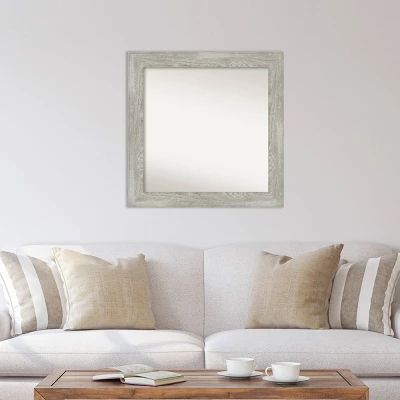 Amanti Art 32" x 32" Dove Gray Wash Wood Grain Wall Mirror 6 Amanti Art 32" x 32" Dove Gray Wash Wood Grain Wall Mirror - Image 4