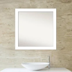 Amanti Art Wedge White 30" x 30" Non-Beveled Bathroom Wall Mirror 14 Amanti Art Wedge White 30" x 30" Non-Beveled Bathroom Wall Mirror -Amanti Art Shop GUEST da841bf6 b442 4092 8f41 853565083f75