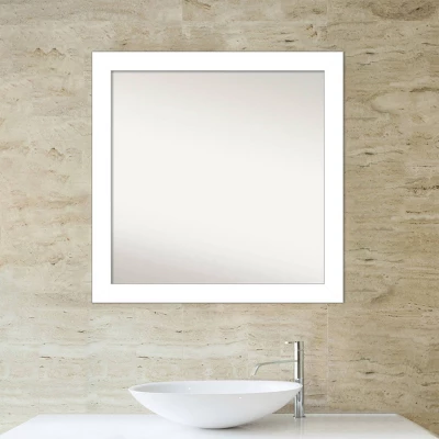 Amanti Art Wedge White 30" x 30" Non-Beveled Bathroom Wall Mirror 7 Amanti Art Wedge White 30" x 30" Non-Beveled Bathroom Wall Mirror - Image 5