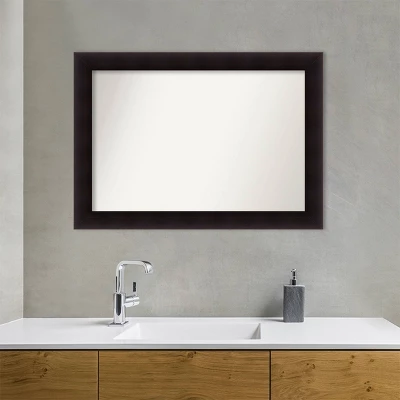 42" X 30" Non-Beveled Portico Espresso Wood Bathroom Wall Mirror - Amanti Art 10 42" X 30" Non-Beveled Portico Espresso Wood Bathroom Wall Mirror - Amanti Art - Image 8