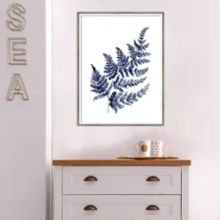 Amanti Art Botanical Fern Indigo by Sara Berrenson - 19" x 25" Wood Framed Wall Art -Amanti Art Shop GUEST db9836b7 b989 4eb9 810a 072b3a541559