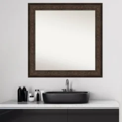 Amanti Art Ridge Bronze 32" x 32" Non-Beveled Bathroom Wall Mirror 16 Amanti Art Ridge Bronze 32" x 32" Non-Beveled Bathroom Wall Mirror -Amanti Art Shop GUEST dcc5f080 7a6c 4ce1 8eaf dea3efe81dd9