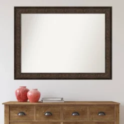 Amanti Art Ridge Bronze Rectangular Wall Mirror - 44 x 33 Inch Modern Decor -Amanti Art Shop GUEST dcf2ea3b 179b 4f2f 84b3 a1d6769f9d85