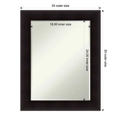 Amanti Art Portico Espresso Wood Bathroom Wall Mirror - 29.5 x 23.5" 5 Amanti Art Portico Espresso Wood Bathroom Wall Mirror - 29.5 x 23.5" - Image 3