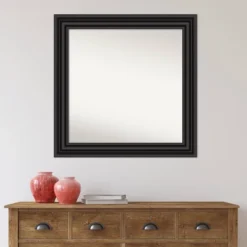 Amanti Art 32" x 32" Colonial Black Non-Beveled Bathroom Wall Mirror -Amanti Art Shop GUEST ddc16f97 b389 46d5 8168 c939967fbd7d