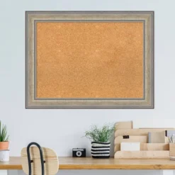 Amanti Art 33"x25" Wood Framed Natural Cork Board - Fleur Champagne Silver -Amanti Art Shop GUEST de09cce7 2d41 447e 89f3 999e012761a6