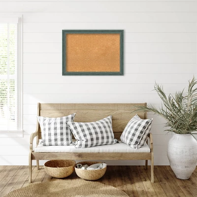 Amanti Art 31x23 Upcycled Wood Framed Natural Cork Board - Teal/Gray 6 Amanti Art 31x23 Upcycled Wood Framed Natural Cork Board - Teal/Gray - Image 4