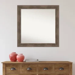 31" X 31" Non-Beveled Hard Mocha Wood Wall Mirror - Amanti Art -Amanti Art Shop GUEST de5cfd16 0e62 4a58 a4b8 46ebab44cf26