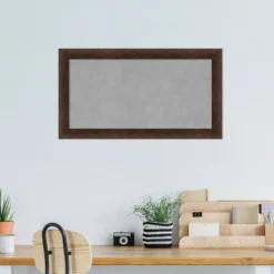 Amanti Art 27"x15" Narrow Framed Magnetic Board in Warm Walnut Wood -Amanti Art Shop GUEST deb591ae b4c3 4d1e b5e7 0b4c2cf1548c
