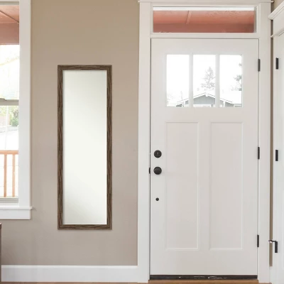 Amanti Art Regis Narrow Framed Full Length On The Door Mirror - Light Brown 8 Amanti Art Regis Narrow Framed Full Length On The Door Mirror - Light Brown - Image 6